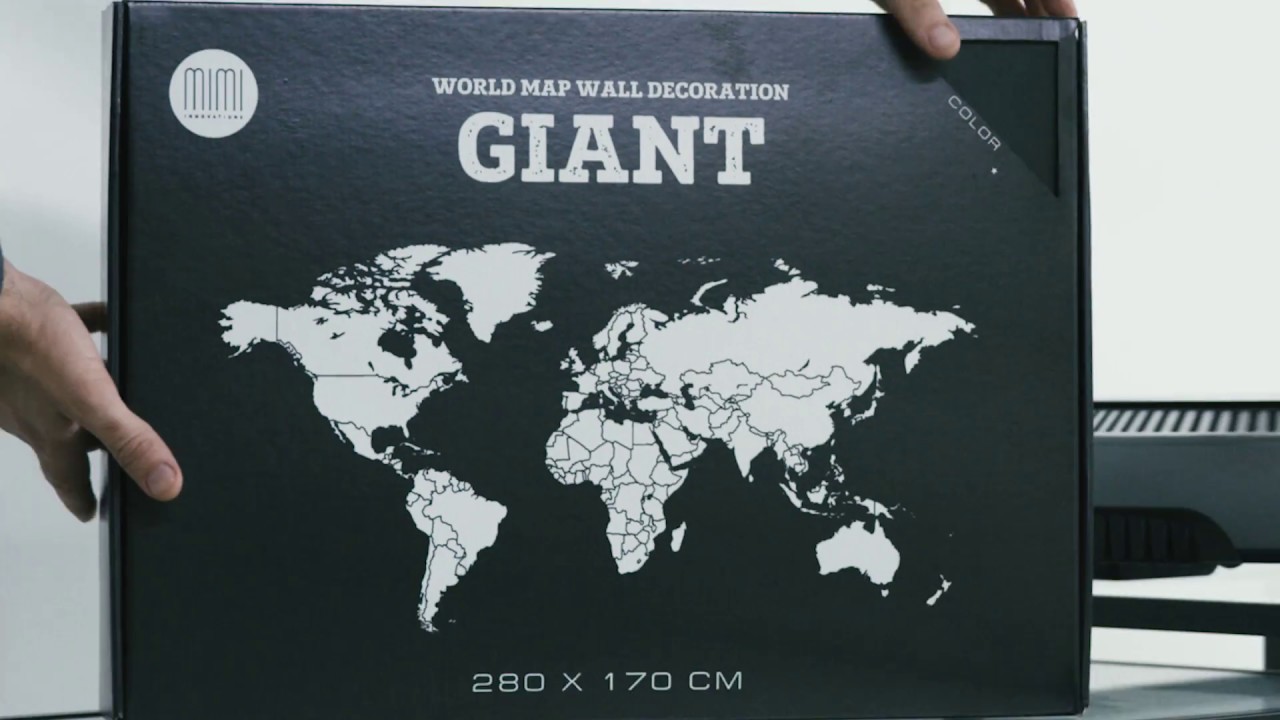 Homizmo Luxury Wooden Wall Map Decoration Giant // Black video thumbnail