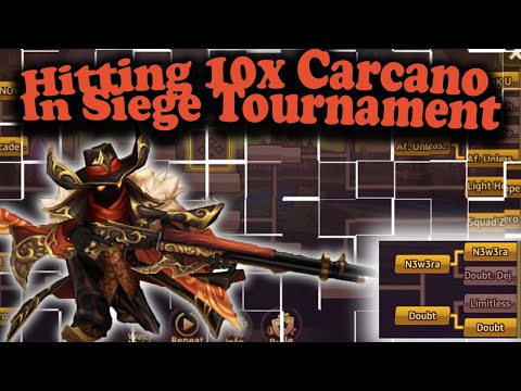 Hitting 10x Carcano in Siege Tournament Vs N3w3ra - Summoners War