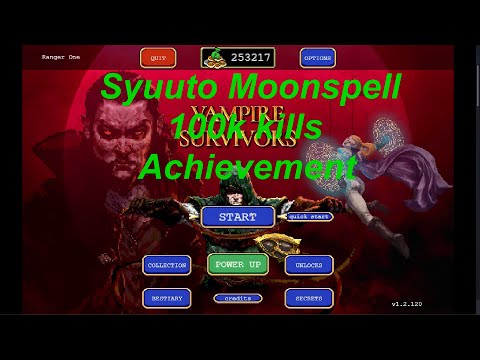 Vampire Survivors 100k kills achievement Syuuto Moonspell
