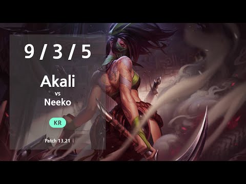 Akali Mid vs Neeko - KR Challenger Patch 13.21