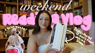 finishing books I started while I was in a reading slump + going BLONDE! ⭐️ weekend reading vlog 📖✨