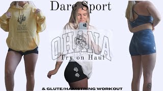 DARC SPORT TRY ON HAUL + Glute and Hamstring Workout