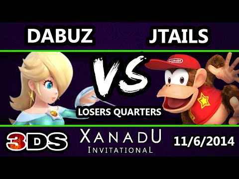 Xanadu Invitational - Dabuz (Rosalina, Sheik) Vs. Jtails (Diddy Kong) SSB3DS LQ -Smash 4 3DS