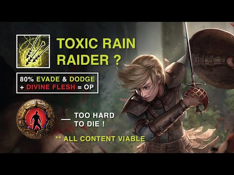 【Toxic Rain Raider?】Divine flesh + 80% Evade & Dodge is pretty tanky i guess~ 3.13 Ritual League