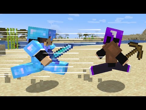 Hunting my friend at high speed in minecraft