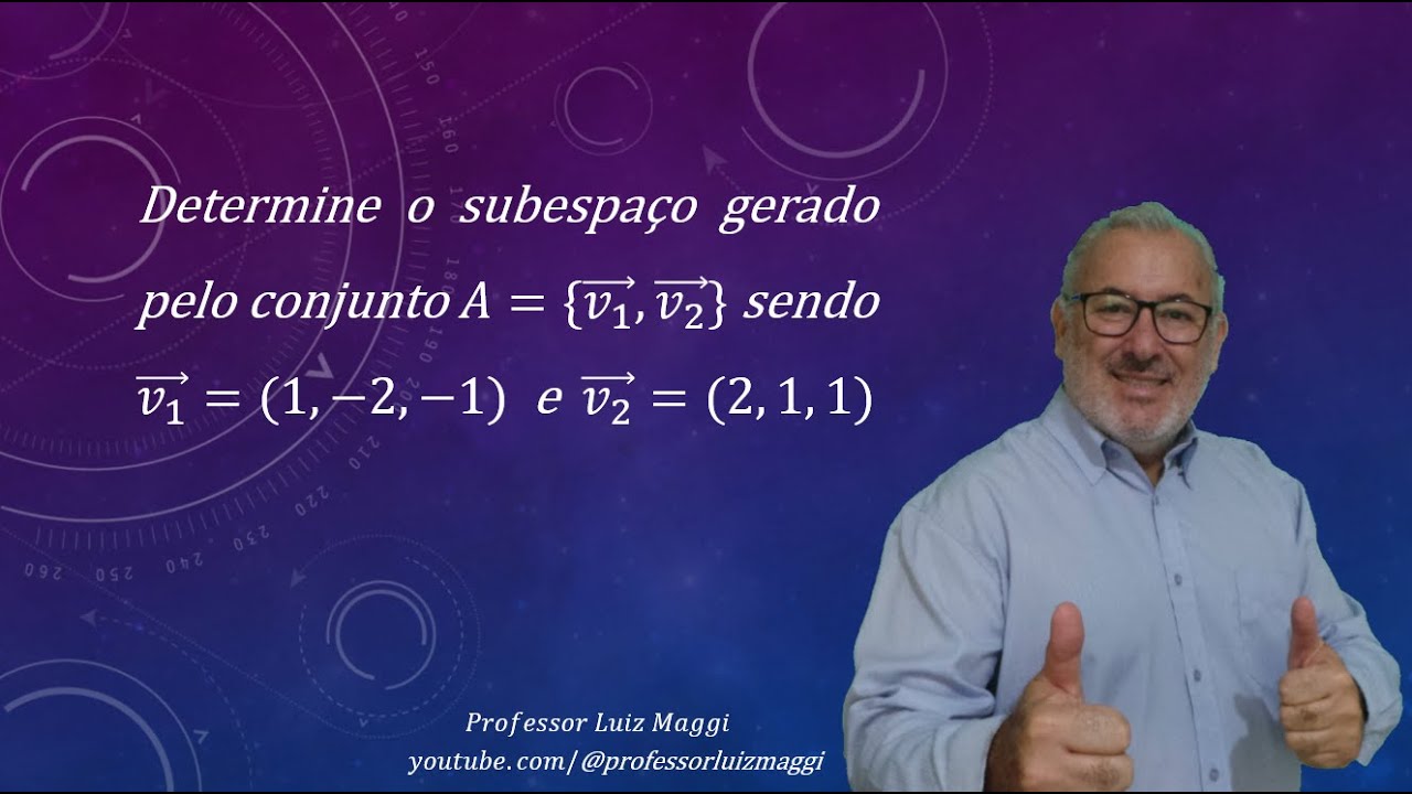 DETERMINAÇÃO DE UM SUBESPAÇO VETORIAL GERADO POR UM CONJUNTO DE DOIS VETORES#professorluizmaggi