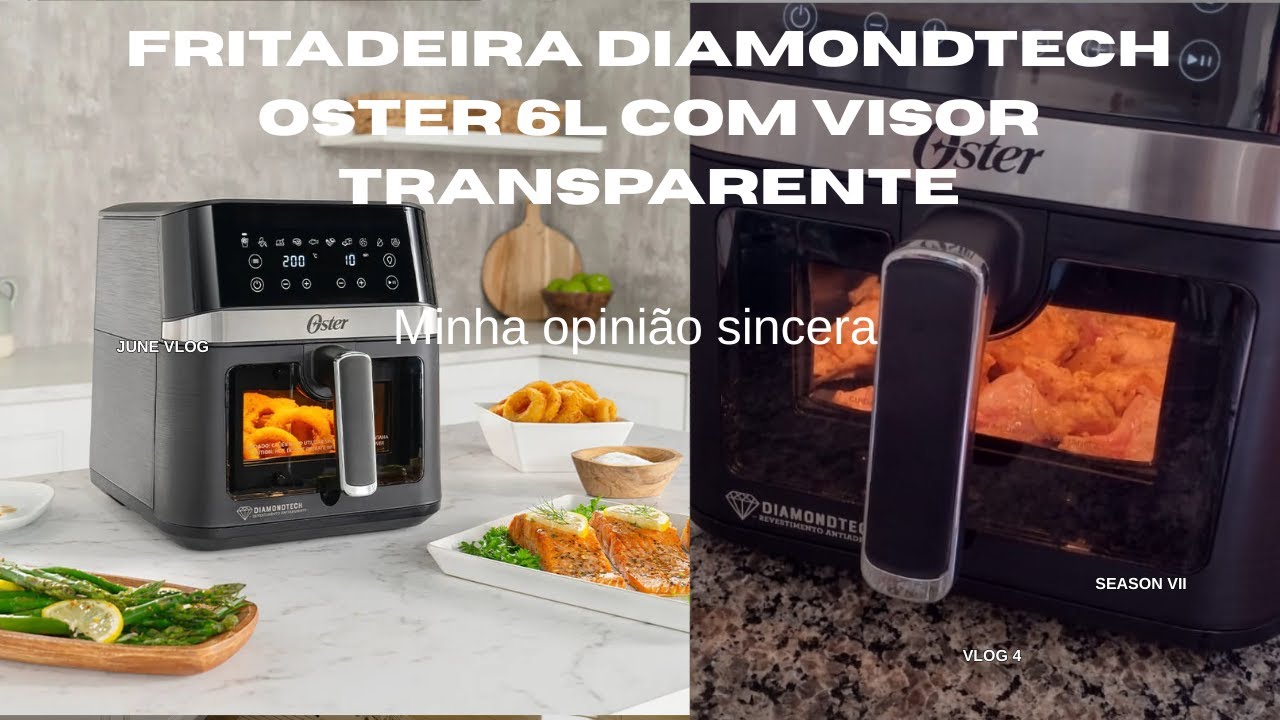 Miniatura da avaliação em vídeo de Fritadeira Digital Clear Oster 4,6L Com Visor Transparente