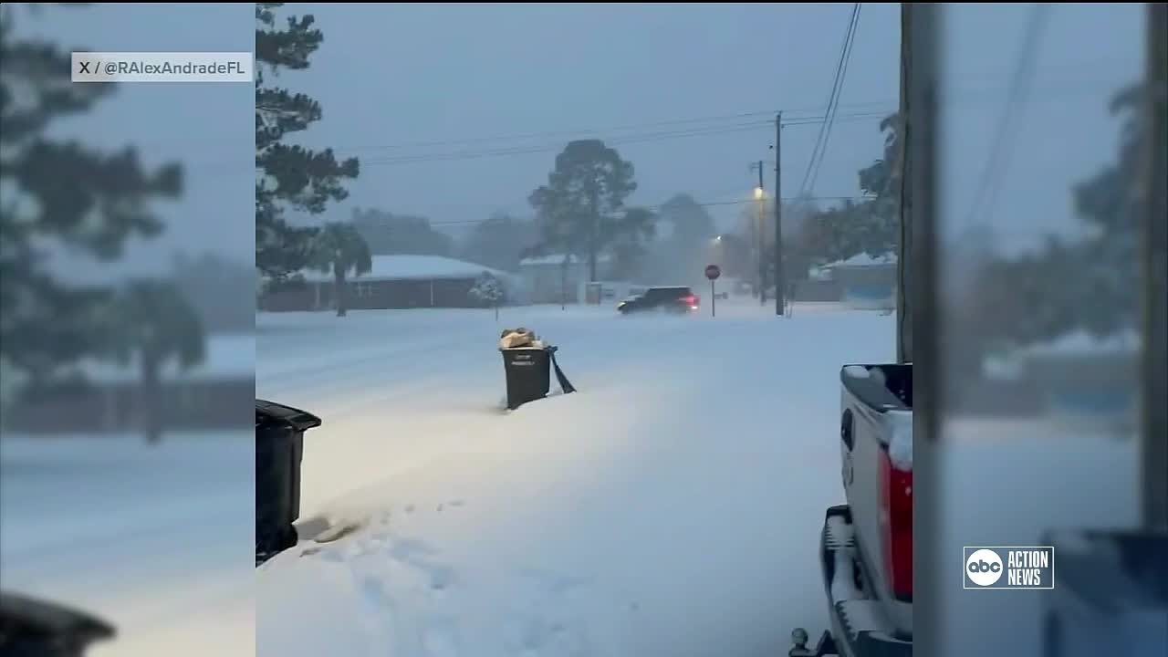 Florida sees snow from historic winter storm