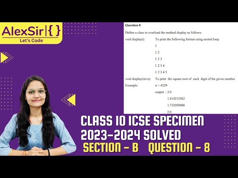 CLASS 10 ICSE SPECIMEN 2024 QUESTION-8