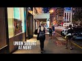 Union Square At Night San Francisco Walking Tour 4K