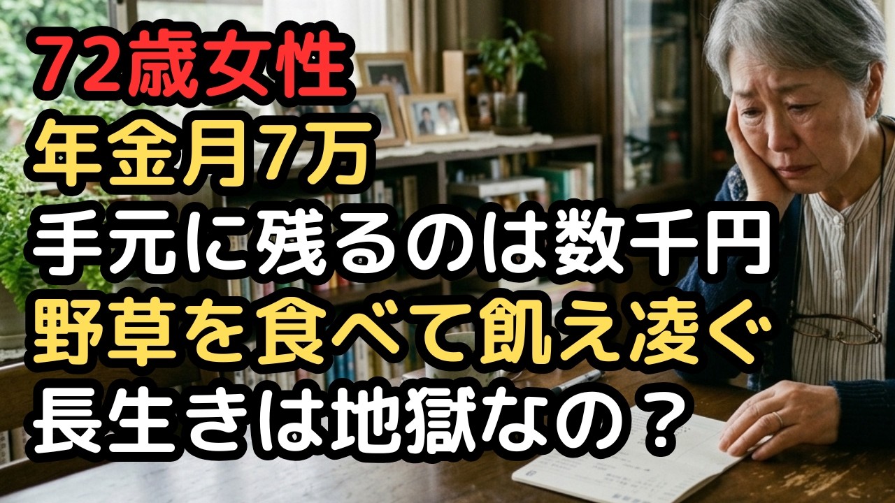 「年金月7万でどう生きろと？」72歳女性、手元に残るのは数千円、令和の絶望の家計簿