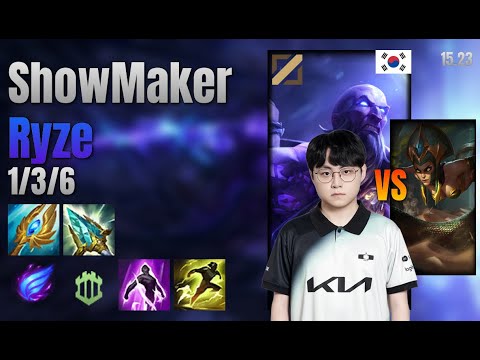 ShowMaker Mid Ryze vs Cassiopeia lol KR solo rank Full Game 15.23 | 쇼메이커 라이즈 vs 카시오페아