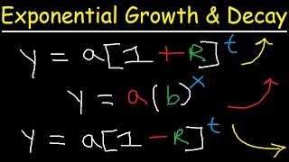 Exponential Growth and Decay Word Problems & Functions - Algebra & Precalculus