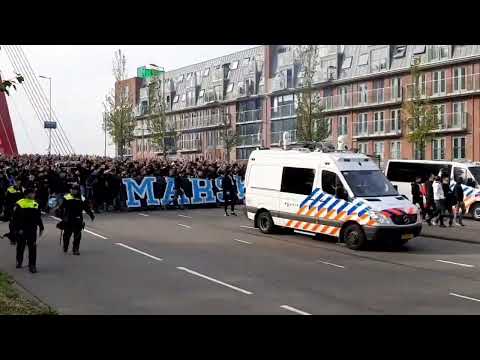 Olympique Marseille fans in Rotterdam.