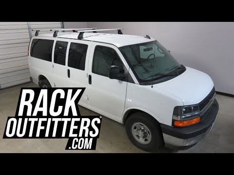 Chevrolet Express Van with Rhino-Rack Vortex RL150 3 Bar Roof Rack