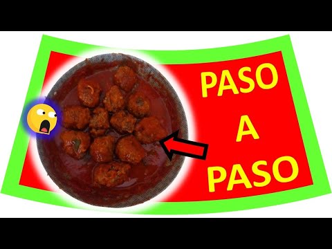▶🟤🍅¿Qué llevan las ALBÓNDIGAS de CARNE?:-[(Receta de ALBÓNDIGAS de CARNE Molida en Salsa de Tomate)]