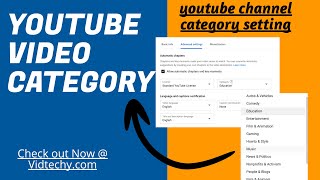 youtube channel category setting
