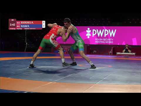 Repechage FS - 65 kg: A. BEKRENEU (BLR) v. R. RASIM (BUL)