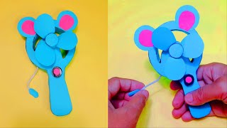 How To Make Rotating Paper Fan, Cute Cardboard Fan, DIY Mini Easy Paper Fan Making Joyma Art N Craft
