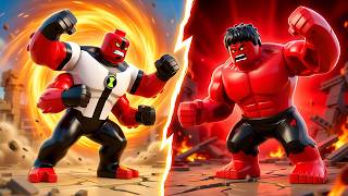 Ben 10 Quatro Braços vs Hulk Vermelho no LEGO Marvel Super Heroes
