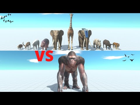 Goro🦍 VS Modern Mammals🦒🐘 - Animal Revolt Battle Simulator