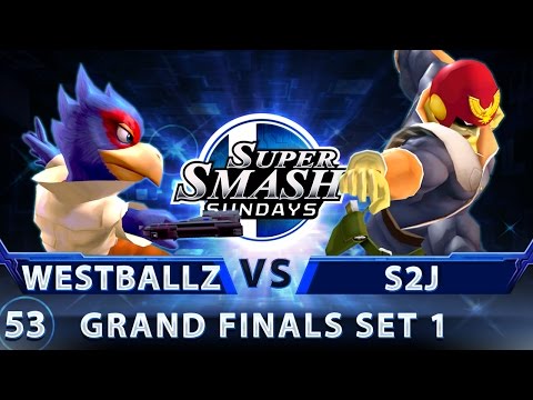 SSS 53 - Westballz (Falco) vs. S2J (Falcon) - SSBM Top 24 Grand Finals Set 1 - Smash Melee