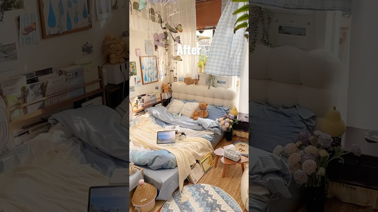 ⏰ 3 sec Room Makeover 🎀✨ #roomtour #roommakeover #bedroom #decoration