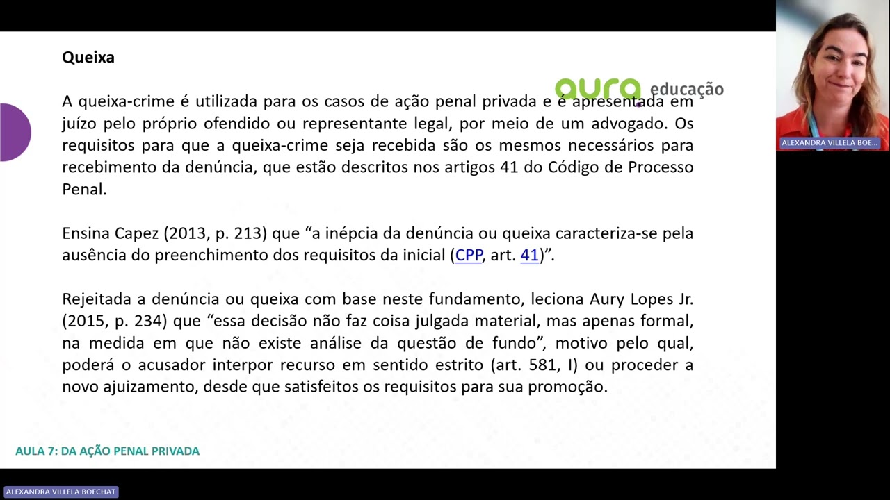 EP3 - TRILHA DE APRENDIZAGEM   EP3   AÇÃO PENAL E QUEIXA CRIME