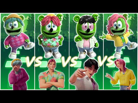 Gummy Bear🐻Soda Pop🥤x KPop Demon Hunters | Tiles Hop Brainrot Challenge - Saja Boys