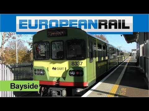 Iarnród Éireann Irish Rail DART 8100 EMU 8134 + 8133 + 8137 departs Bayside Station