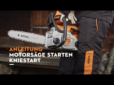 STIHL Motorsäge MS 170 starten: Kniestart