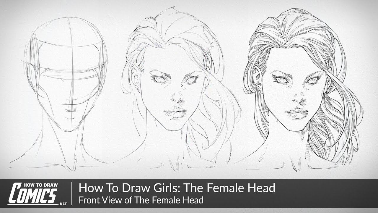How To Draw Girls: The Female Face | Front View of The Female Head
