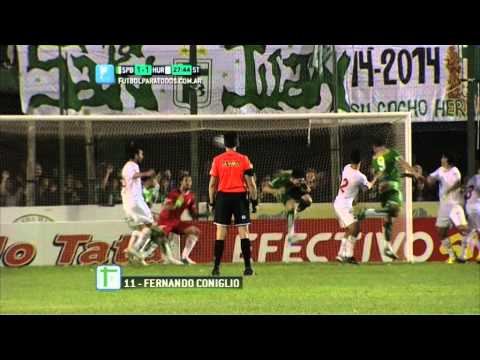 Gol de Coniglio.Sportivo 1 Huracán 1.Fecha 5.Torneo Primera B Nacional 2014.Fútbol Para Todos
