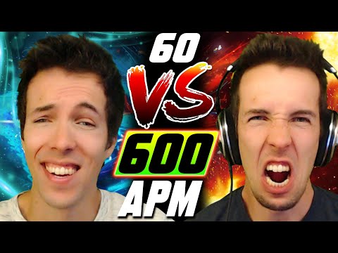 60 APM game and then 600 APM game - THE DIFFERENCE - WC3 - Grubby