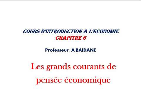 Cours D'introduction a L'economie (Les Grands Courants de Pensée Economique) S1