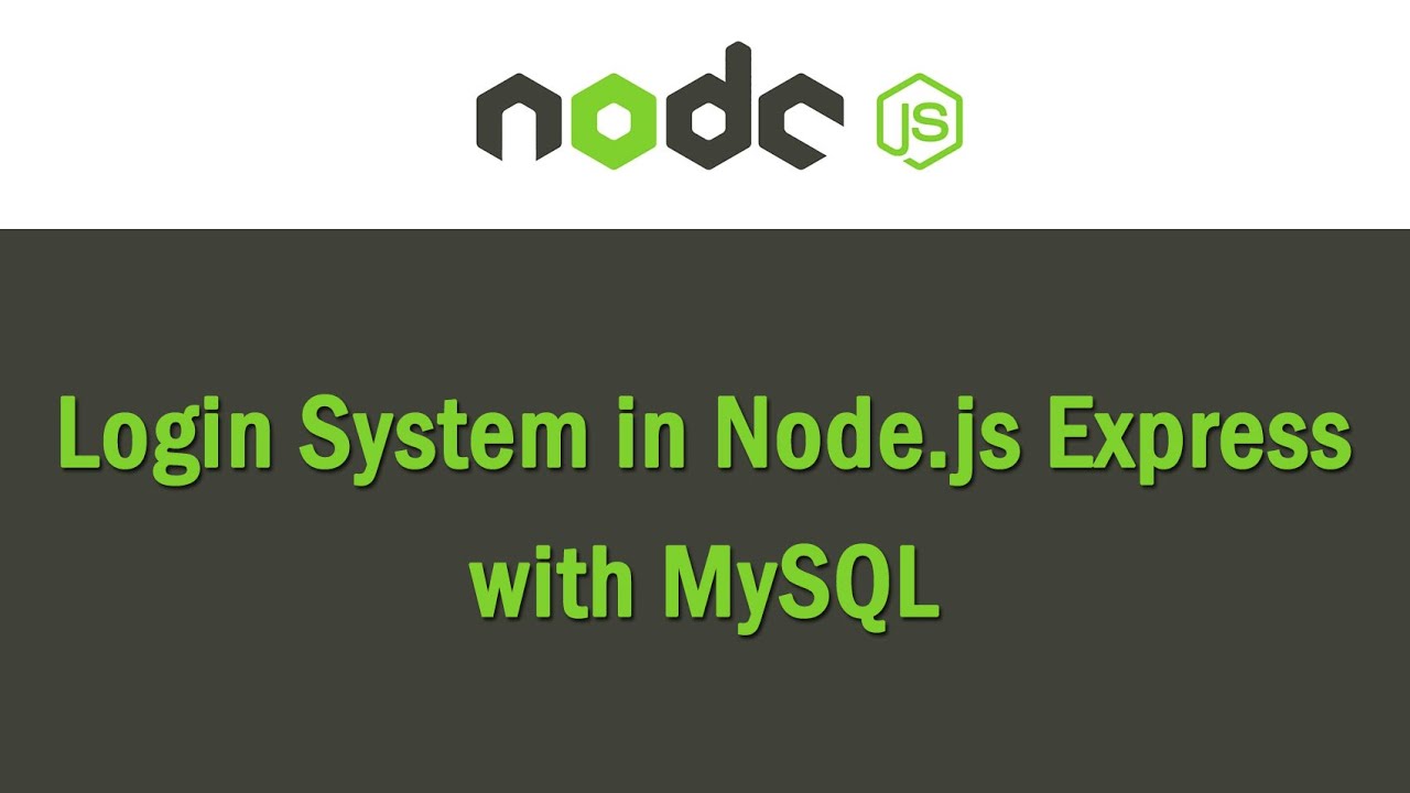 Login System in Node.js Express with MySQL