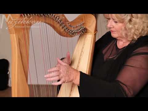 Muzikkon McHugh Harp 34 String In Ashwood Round back Played By Ann Tuitte