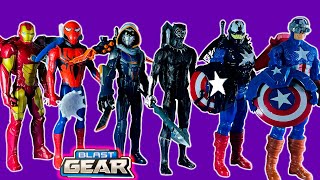 MARVEL TITAN HERO SERIES, SAGA BLAST GEAR (FIGURAS CON ACCESORIOS) IRONMAN, SPIDERMAN, CAPITAN AME