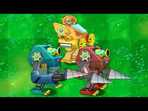 PVZ 1: Sunflower mecha Vs. Pea mecha Vs. Zomboss, Whose mecha is the strongest?