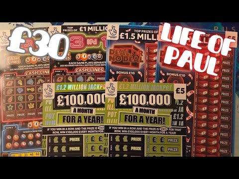 £30 mix of National lottery scratch cards.