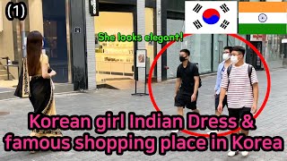 [Sub ENG] (Ep1) Most famous shopping destination & Korean girl in saree video