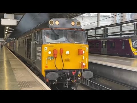 50008 “Thunderer” and 37403 “Isle of Mull” thundering out of St Pancras International! | 11/02/23