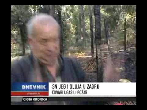 Chorvatsko_První sníh a požár v Pakoštane.avi