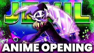 Cover art for jevil theme but its an anime opening