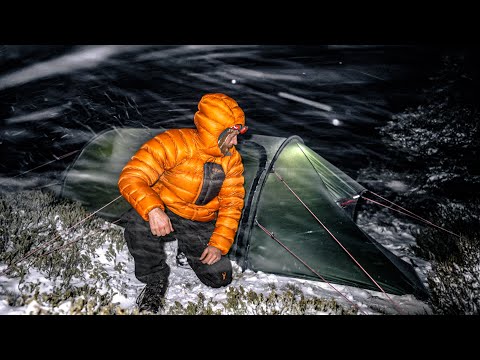 CAMPING In a BLIZZARD - Forced to SHELTER - SNOW Storm Winter Camping