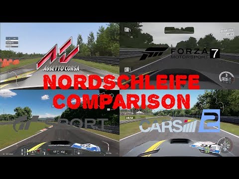 Assetto Corsa Vs Forza Motorsport 7 Vs Gran Turismo Sport Vs Project Cars 2: Nordschleife Comparison