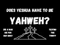 DID YESHUA HAVE TO BE YAHWEH TO ATONE OUR SINS?