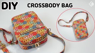 DIY DOUBLE ZIPPER CROSSBODY BAG / Mini shoulder ba