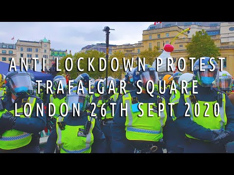 Anti Lockdown protest Trafalgar Square London 26th Sept 2020