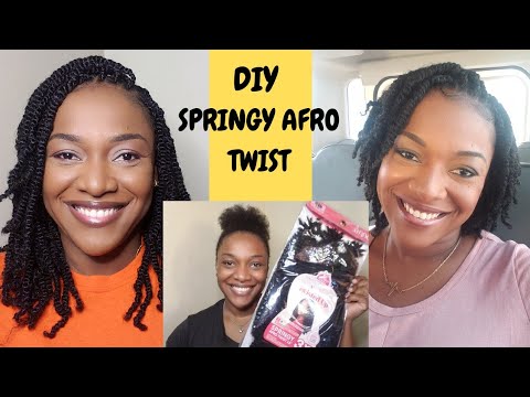 HOW TO: DIY TWIST-SPRINGY AFRO TWIST(pt2) EASY PROTECTIVE STYLE / 4C NATURAL HAIR, OUTRE X-PRESSION